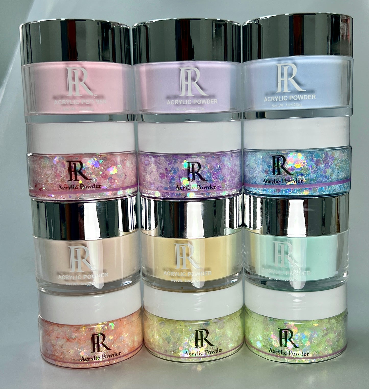 PASTEL COLLECTION. (ACRYLIC - GLITTERS)