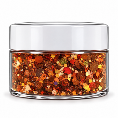 COPPER FLAME.            Holographic Glitter – Mixed Size Nail Glitter for Acrylic Nails – 1 oz