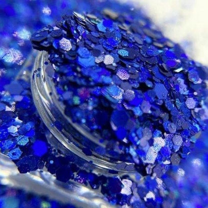 ELECTRIC SAPPHIRE.     Holographic Glitter – Mixed Size Nail Glitter for Acrylic Nails – 1 oz