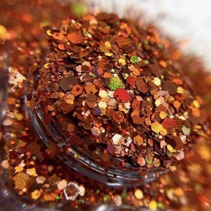COPPER FLAME.            Holographic Glitter – Mixed Size Nail Glitter for Acrylic Nails – 1 oz
