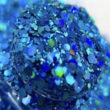 BLUE LAGOON.               Holographic Glitter – Mixed Size Nail Glitter for Acrylic Nails – 1 oz