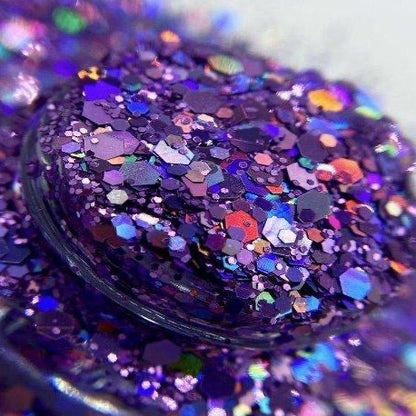 PURPLE FANTASY.           Holographic Glitter – Mixed Size Nail Glitter for Acrylic Nails – 1 oz